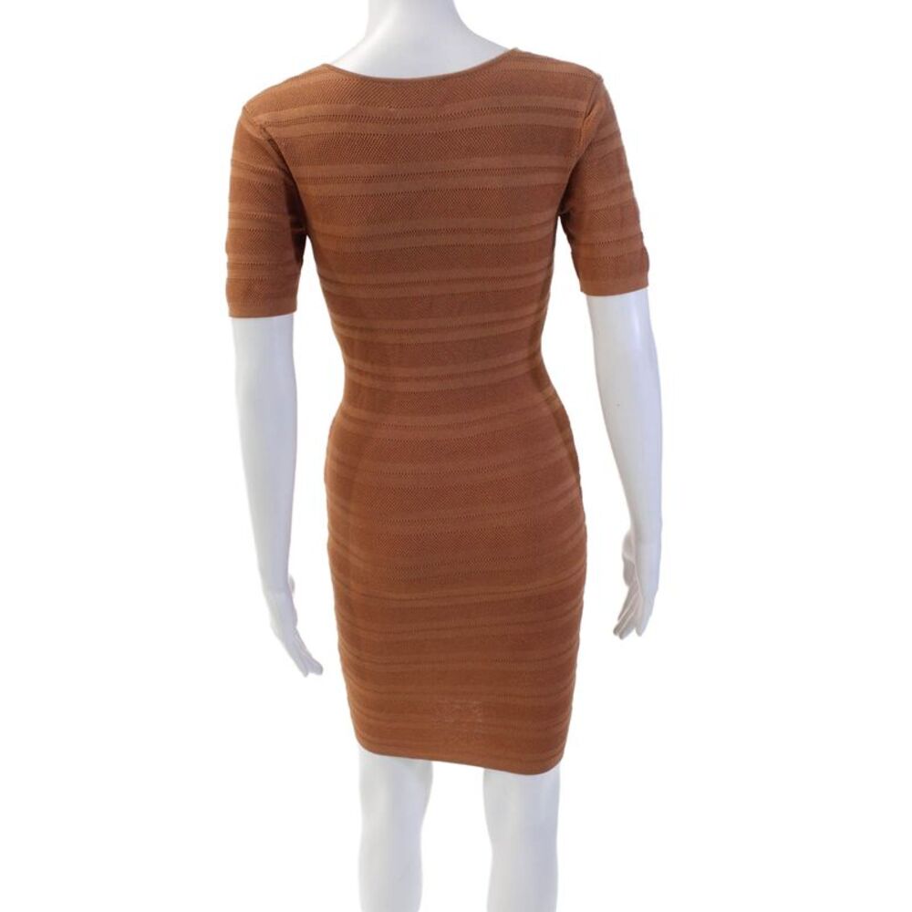 Torn by Ronny Kobo Womens Short Sleeve V-neck Lined Fit Dress Orange Size 02 - Picture 3 of 6